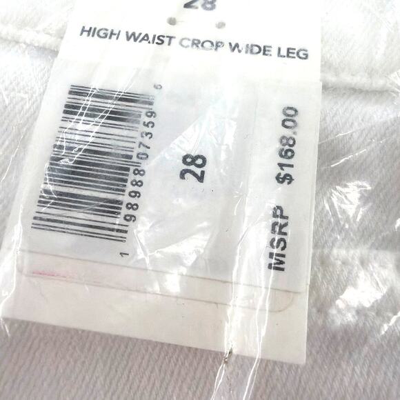 Splendid Women's White High Rise Cropped Wide Leg Jeans Size 28 - Picture 3 of 11